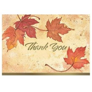 25 Autumn Leaves Thank You Card with Envelopes